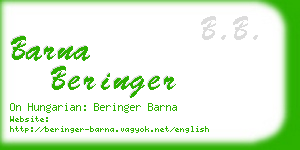 barna beringer business card
